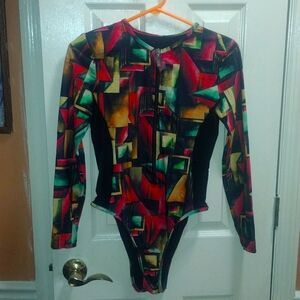 Fashion Nova Multicolor Patterned Bodysuit